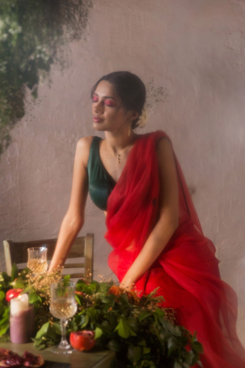 RUHANI RED SAREE