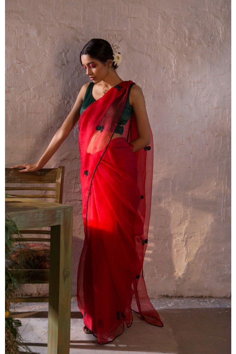 RUHANI RED SAREE