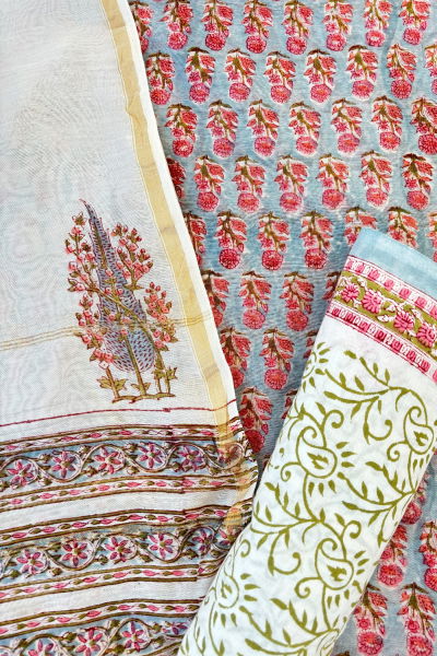 DOPHAR CHANDERI SUIT SET