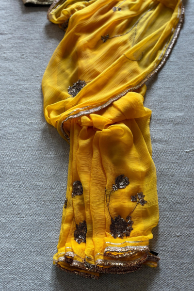 SIANA YELLOW CHIFFON SAREE