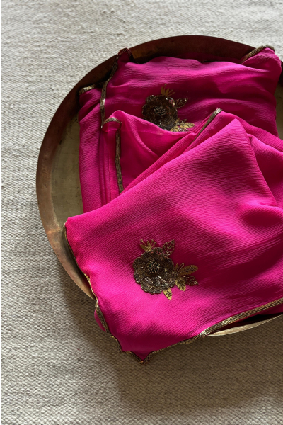 PINK GOLD PARO 2 CHIFFON SAREE