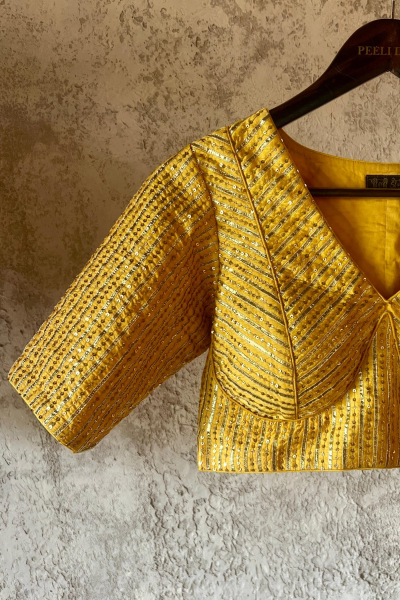 TILFI YELLOW GOTA BLOUSE