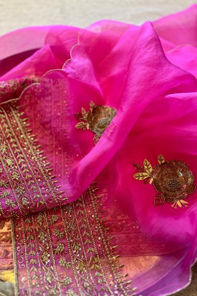 PINK GULMOHAR DUPATTA