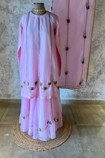 PINK ROSEIN SHARARA SET