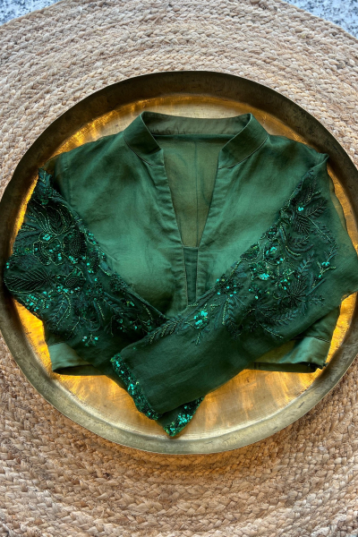 LA ROSE GREEN BLOUSE