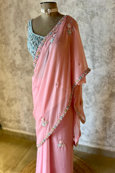 MISTY PINK SAREE