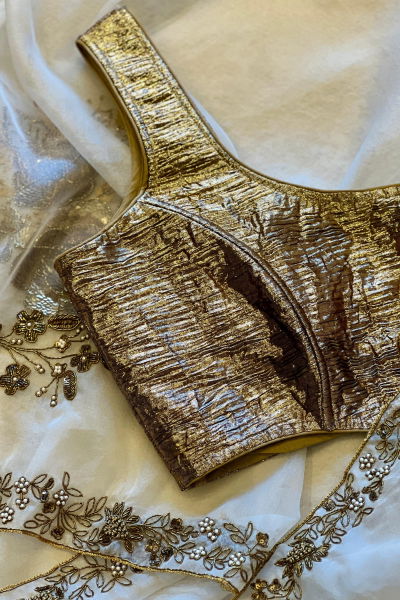 GOLD DISHA CORSET BLOUSE (SLEEVELESS)